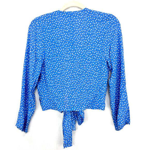 Rolla’s Delilah Floral Wrap Top in French Blue Women’s Size Medium - Picture 7 of 9